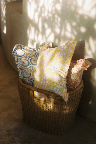 Upycycled Cotton Small Frilly Cushion Cover
